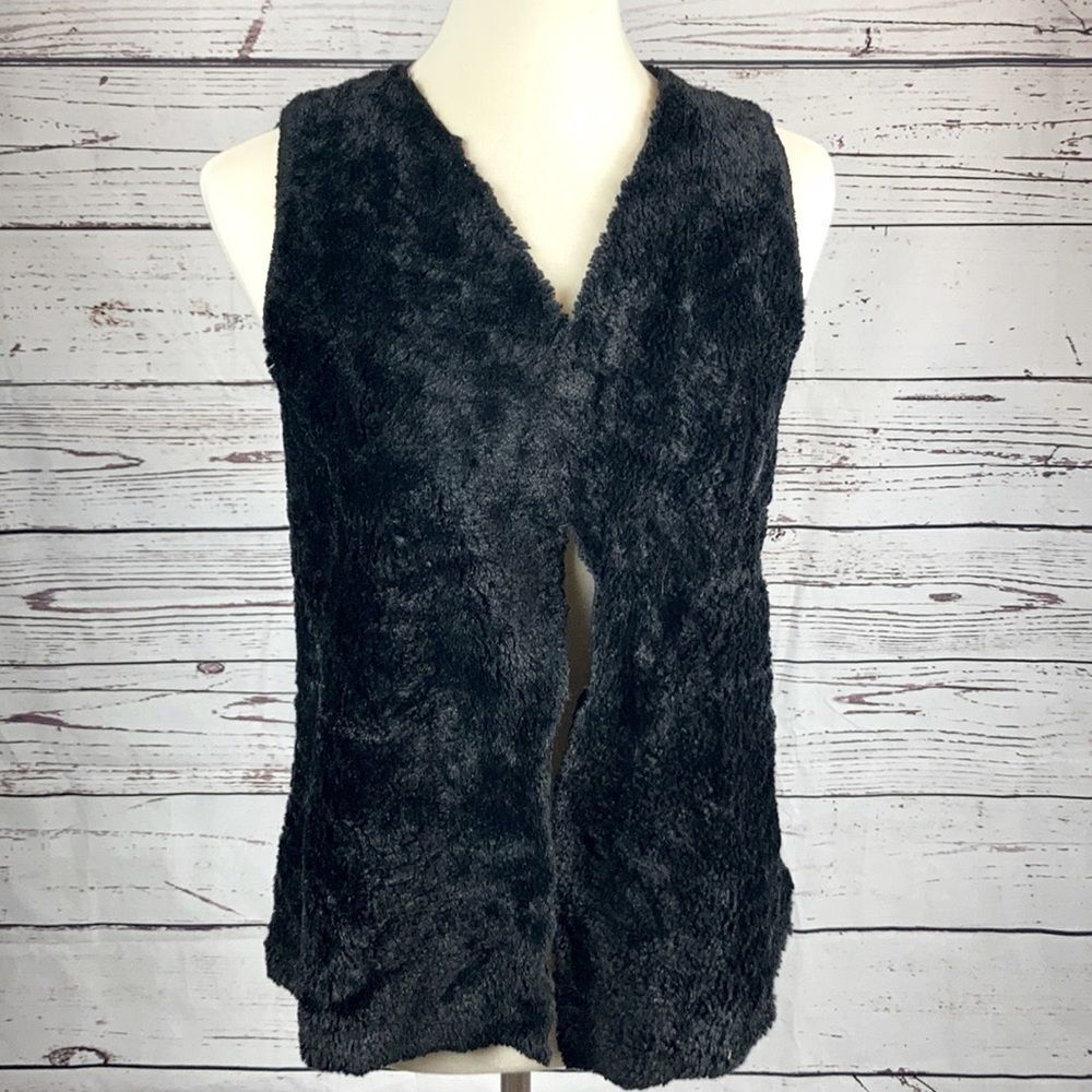 Black Faux Fur Vest